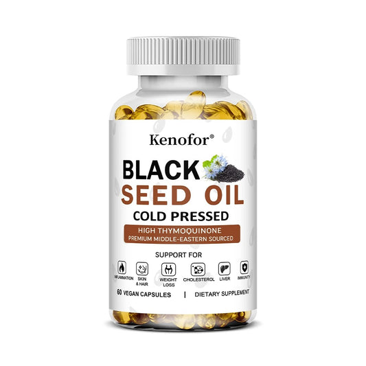 Black Seed Oil Supplement-Supports Skin,Digestion,Joints,Immune Health,Respiratory Health,Promotes Hair Growth,120 Capsules