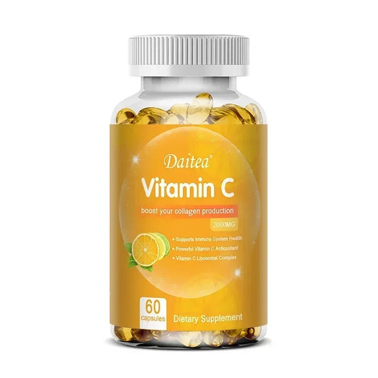 Vitamin C 2000 Mg, Promotes Collagen Production, Vitamin C Liposomal Dietary Supplement, Non-GMO and Gluten-Free Vegetarian