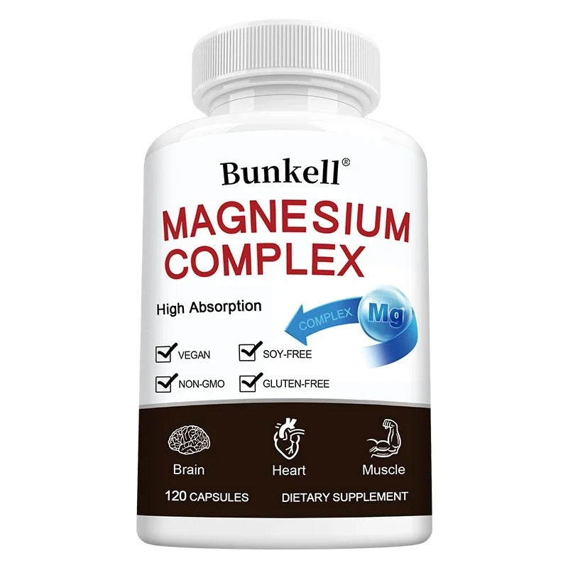 Triple Magnesium Complex - Improve Sleep Quality, Increase Energy, Boost Digestive System, and Improve Immunity, 120 Capsules