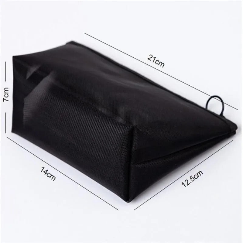 1PCS Women Men Necessary Cosmetic Bag Transparent Travel Organizer Fashion Small Large Black Toiletry Bags Makeup Pouch