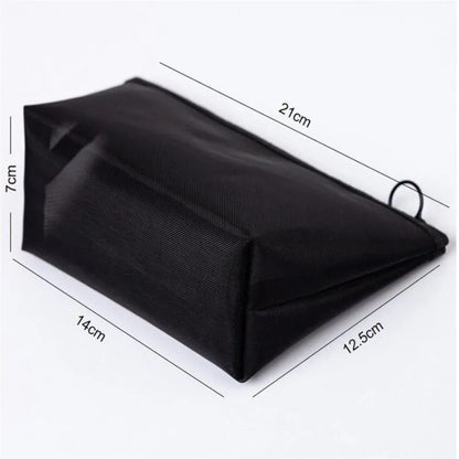 1PCS Women Men Necessary Cosmetic Bag Transparent Travel Organizer Fashion Small Large Black Toiletry Bags Makeup Pouch