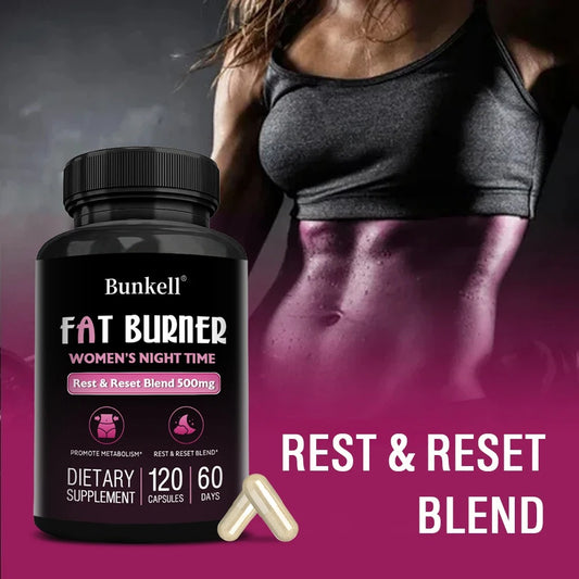 Nighttime Fat Burner, Sleep Supplement, Supports Metabolism, Muscle Growth, Detoxification, 120 Capsules