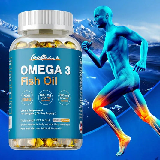 Omega 3 Fish Oil Capsule Supplement Rich in DHA EPA Antioxidant Skin Eyes Immune System