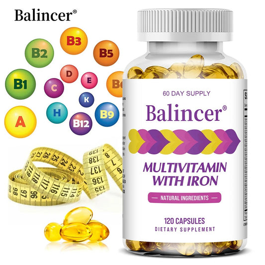 Multivitamins with Iron,Weight Management Capsules,Helps Burn Belly Fat,Boost The Immune System,Support Energy Metabolism