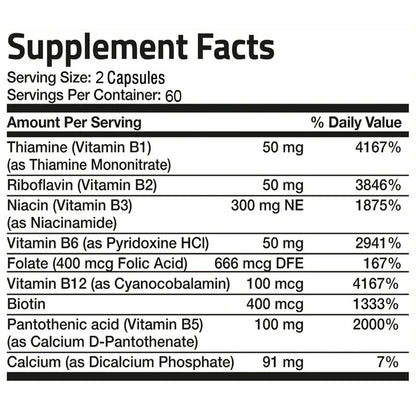 Organic Vitamin B Complex Supports Energy, Immune Health, Antioxidant Supplement