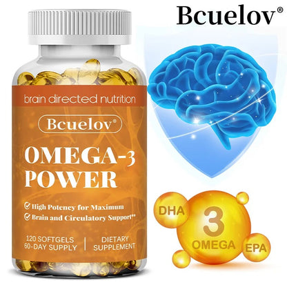 Omega 3 Fish Oil Supplement - EPA DHA Fish Oil Omega 3 for Mood Boost Liver Support and Immune Booster Brain