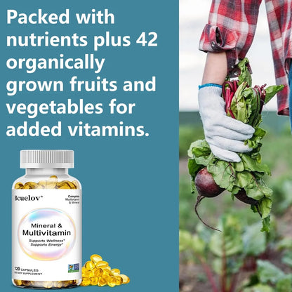 Multivitamin & Mineral Capsules, Whole Food Complex, Support Energy & Focus, Immunity Boost, Supports Wellness