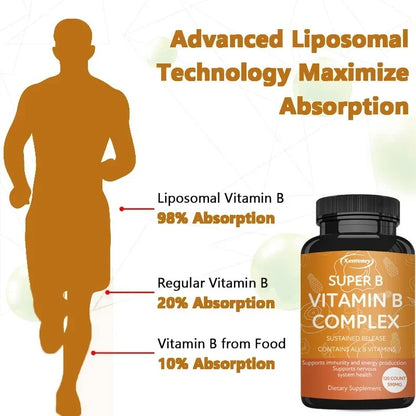 Organic Vitamin B Complex Supports Energy, Immune Health, Antioxidant Supplement