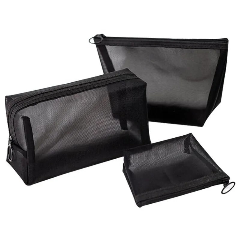 1PCS Women Men Necessary Cosmetic Bag Transparent Travel Organizer Fashion Small Large Black Toiletry Bags Makeup Pouch