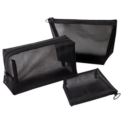 1PCS Women Men Necessary Cosmetic Bag Transparent Travel Organizer Fashion Small Large Black Toiletry Bags Makeup Pouch