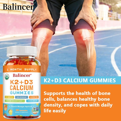 3-in-1 Gummies with Vitamins D, K2, and Calcium Supplements To Support Bone and Heart Health and Boost Immune Health