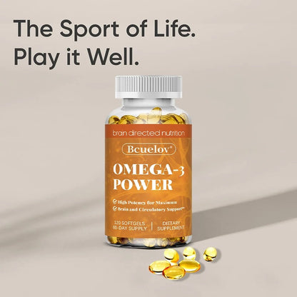 Omega 3 Fish Oil Supplement - EPA DHA Fish Oil Omega 3 for Mood Boost Liver Support and Immune Booster Brain