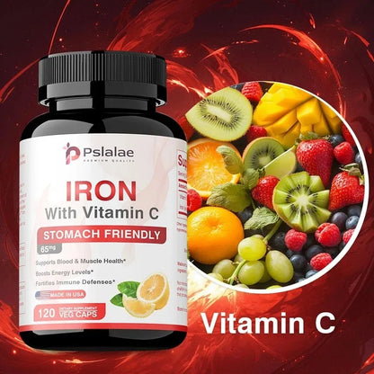 Iron Supplement - Promotes Red Blood Cell Production and Metabolism, Supports Immune and Brain Health, and Boosts Energy Levels