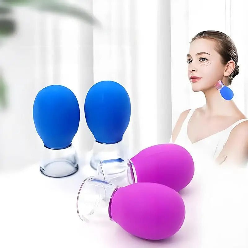 5Pcs Silicone Cupping Massage Cup For Body Face Neck Eye Massager Vacuum Tank Body Facial Care, Anti-aging Beauty Tool