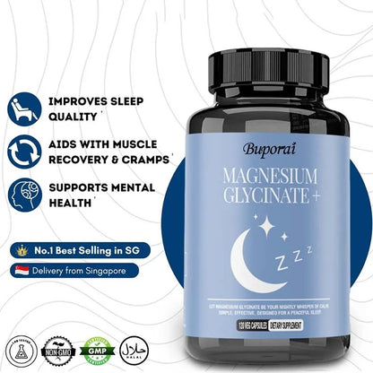 Magnesium Glycinate - Support Stress Relief, Sleep, Heart Health, Nerves, Muscles, and Metabolism