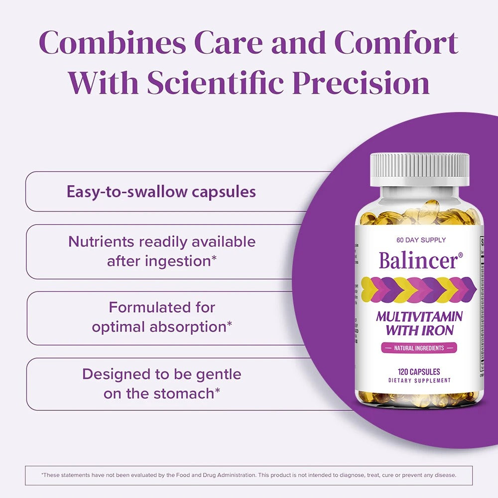 Multivitamins with Iron,Weight Management Capsules,Helps Burn Belly Fat,Boost The Immune System,Support Energy Metabolism