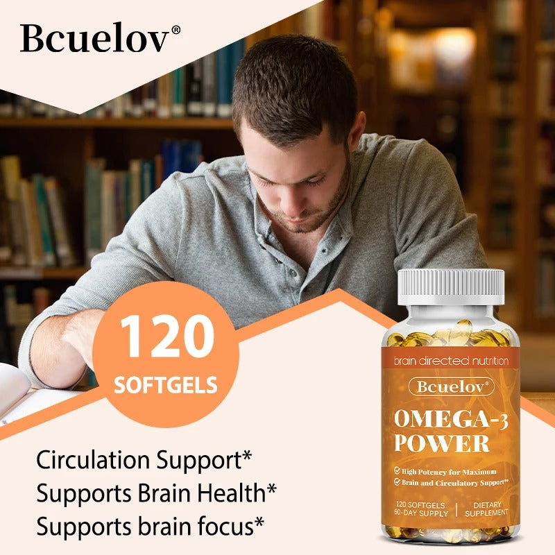Omega 3 Fish Oil Supplement - EPA DHA Fish Oil Omega 3 for Mood Boost Liver Support and Immune Booster Brain