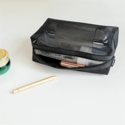 1PCS Women Men Necessary Cosmetic Bag Transparent Travel Organizer Fashion Small Large Black Toiletry Bags Makeup Pouch