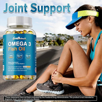 Omega 3 Fish Oil Capsule Supplement Rich in DHA EPA Antioxidant Skin Eyes Immune System