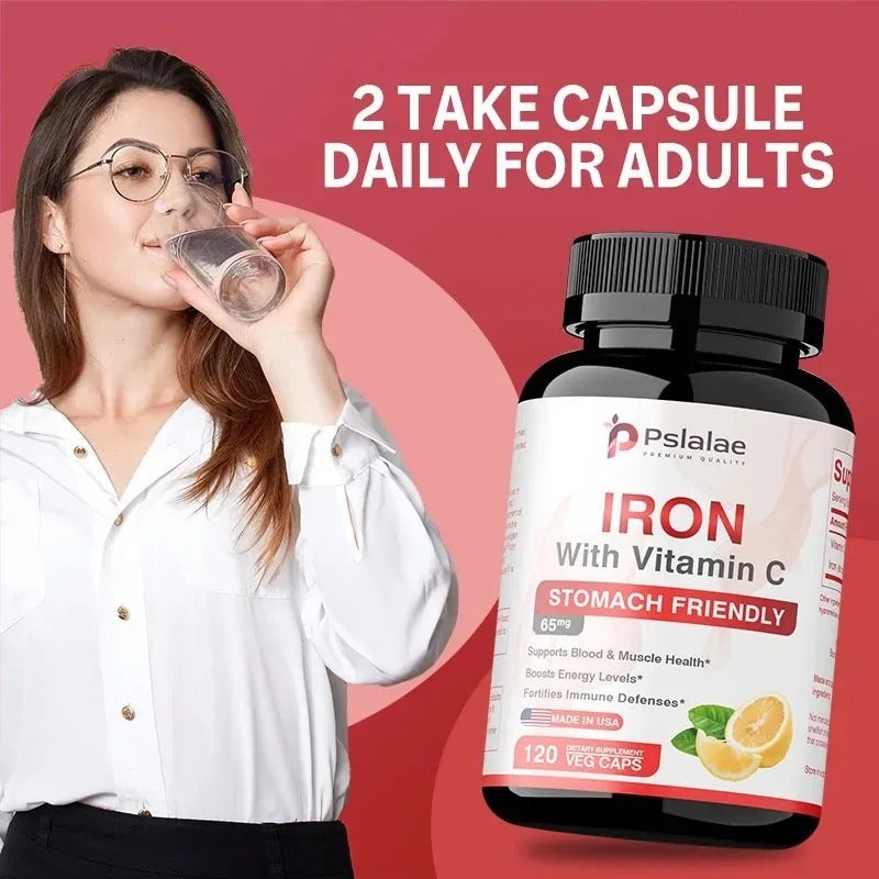 Iron Supplement - Promotes Red Blood Cell Production and Metabolism, Supports Immune and Brain Health, and Boosts Energy Levels
