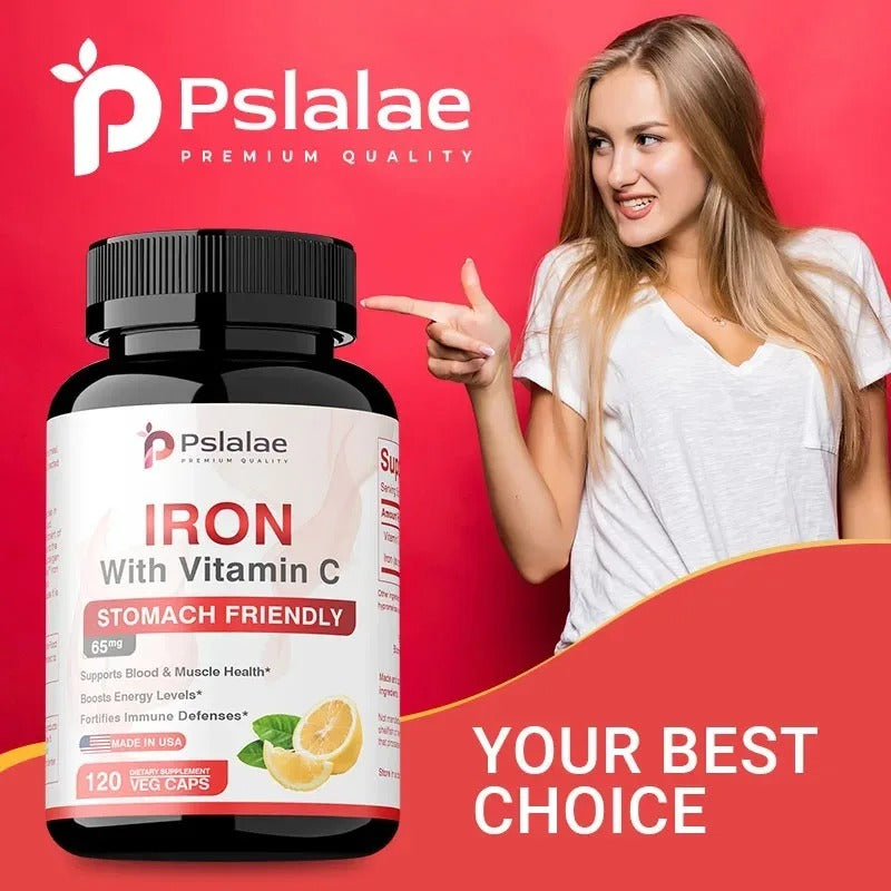 Iron Supplement - Promotes Red Blood Cell Production and Metabolism, Supports Immune and Brain Health, and Boosts Energy Levels