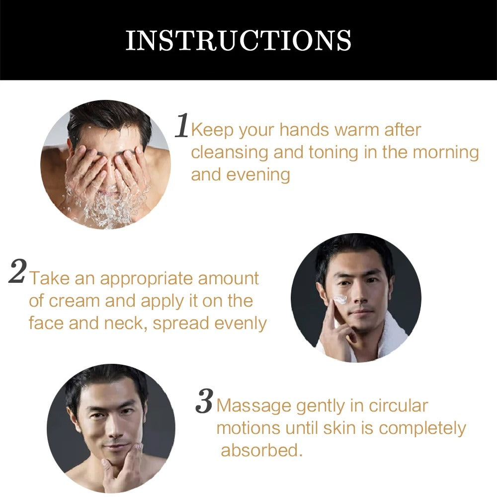 Men's Retinol Face Cream Collagen Tightens Skin Smoothes Wrinkles Shrinks Pores Brightens Face Makes Skin Look More Energetic