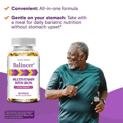 Multivitamins with Iron,Weight Management Capsules,Helps Burn Belly Fat,Boost The Immune System,Support Energy Metabolism
