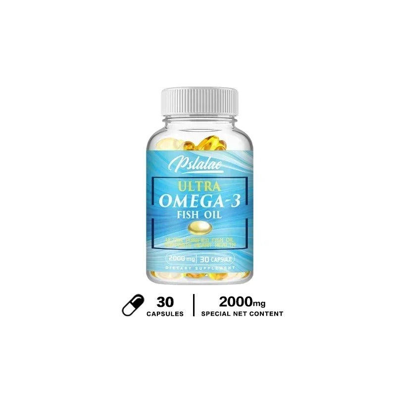Omega 3 Fish Oil - Rich in DHA & EPA, for Brain & Nervous System, Skin and Hair Health, Antioxidants - Easy To Swallow