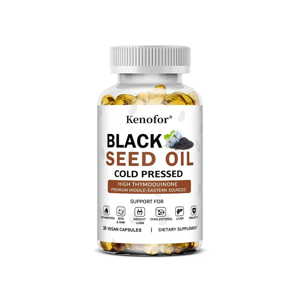 Black Seed Oil Supplement-Supports Skin,Digestion,Joints,Immune Health,Respiratory Health,Promotes Hair Growth,120 Capsules