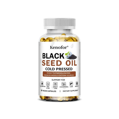 Black Seed Oil Supplement-Supports Skin,Digestion,Joints,Immune Health,Respiratory Health,Promotes Hair Growth,120 Capsules
