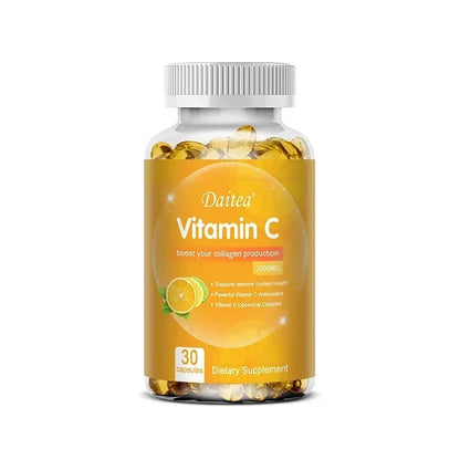Vitamin C 2000 Mg, Promotes Collagen Production, Vitamin C Liposomal Dietary Supplement, Non-GMO and Gluten-Free Vegetarian