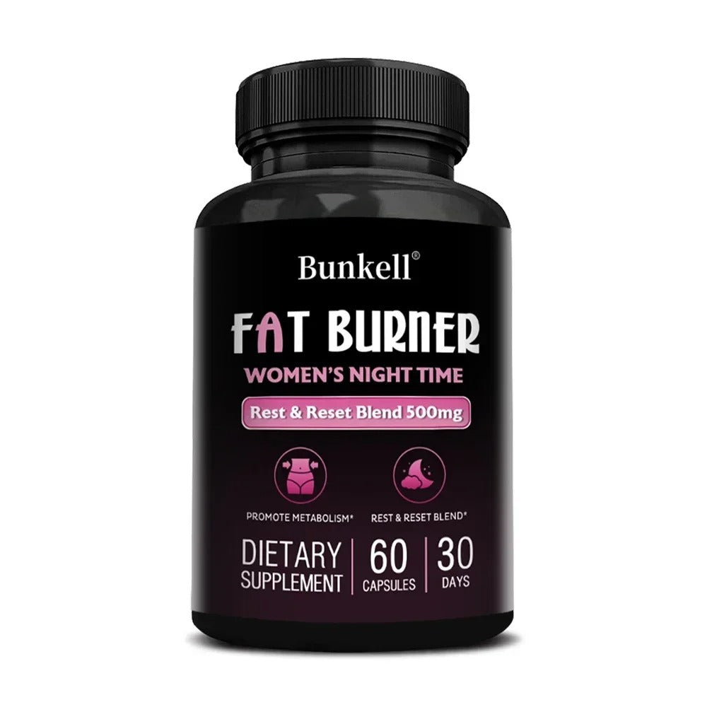 Nighttime Fat Burner, Sleep Supplement, Supports Metabolism, Muscle Growth, Detoxification, 120 Capsules
