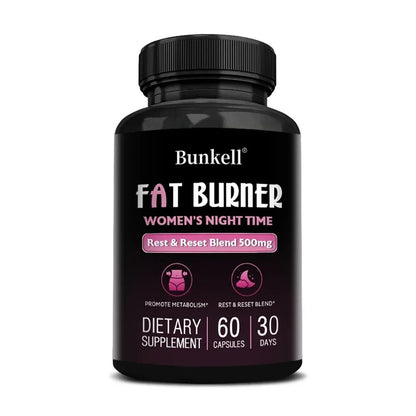 Nighttime Fat Burner, Sleep Supplement, Supports Metabolism, Muscle Growth, Detoxification, 120 Capsules