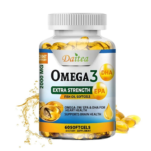 Omega 3 Fish Oil Supplement - 2000 Mg, Pure EPA DHA Omega 3 Supplements Nerves and Joints, for Women and Men 120 Capsules