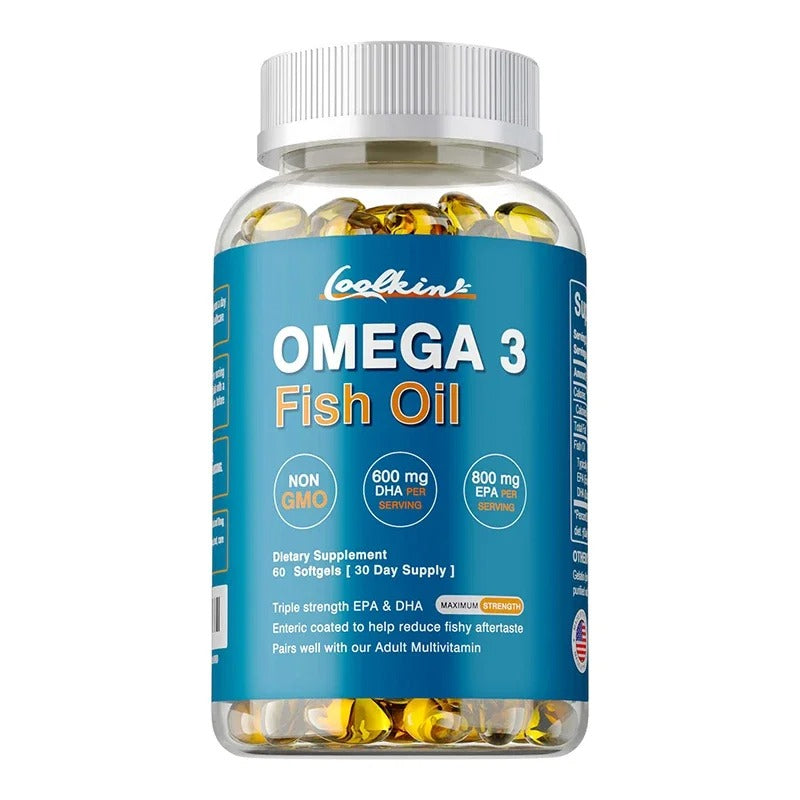 Omega 3 Fish Oil Capsule Supplement Rich in DHA EPA Antioxidant Skin Eyes Immune System