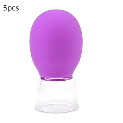 5Pcs Silicone Cupping Massage Cup For Body Face Neck Eye Massager Vacuum Tank Body Facial Care, Anti-aging Beauty Tool