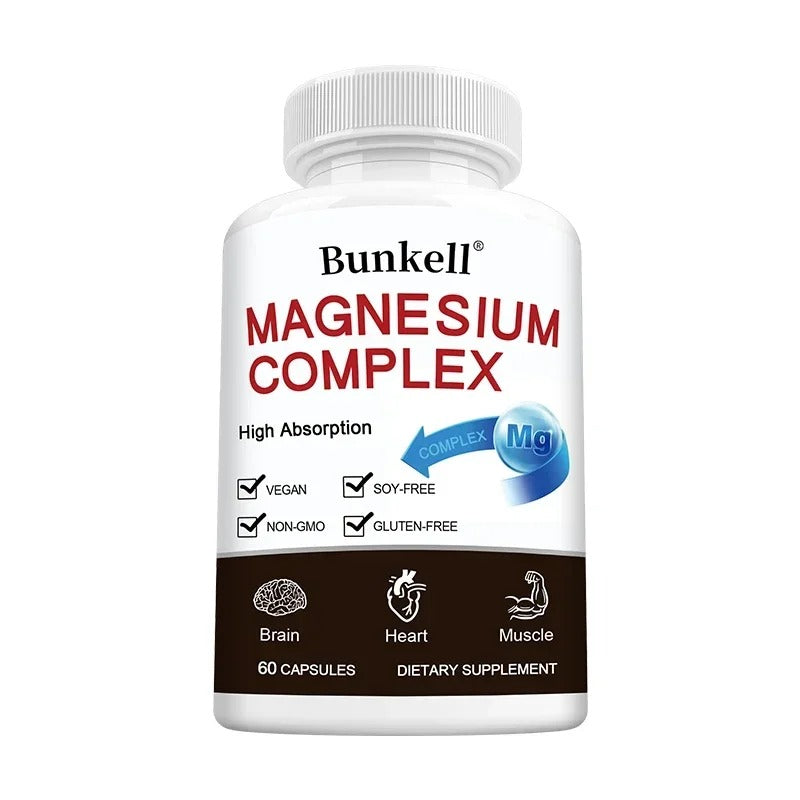 Triple Magnesium Complex - Improve Sleep Quality, Increase Energy, Boost Digestive System, and Improve Immunity, 120 Capsules