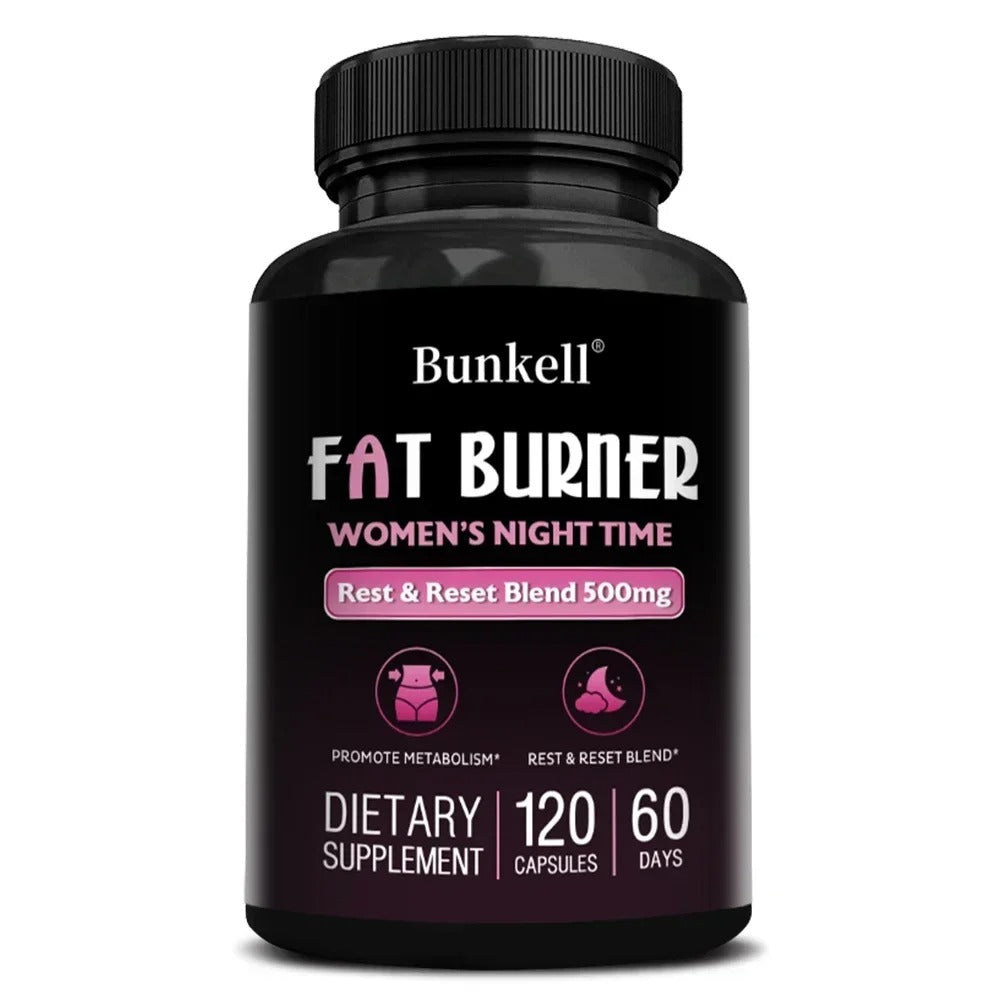Nighttime Fat Burner, Sleep Supplement, Supports Metabolism, Muscle Growth, Detoxification, 120 Capsules