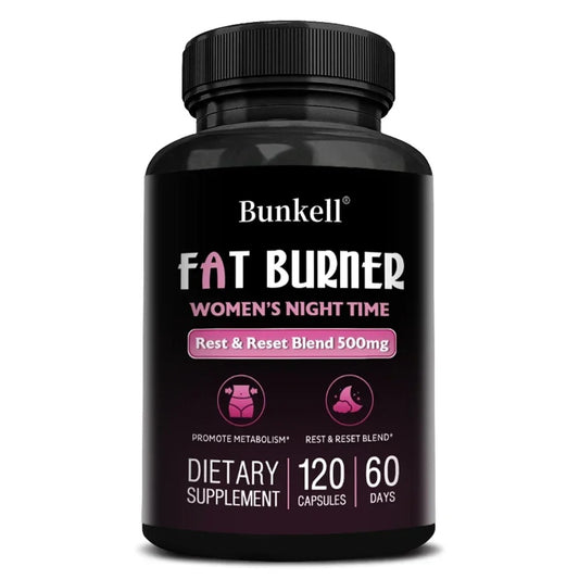 Nighttime Fat Burner, Sleep Supplement, Supports Metabolism, Muscle Growth, Detoxification, 120 Capsules
