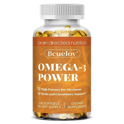 Omega 3 Fish Oil Supplement - EPA DHA Fish Oil Omega 3 for Mood Boost Liver Support and Immune Booster Brain